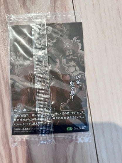 Unopened One Piece Monkey D Luffy Hologram Card No.8-07 Secret Rare sealed pack from Japan