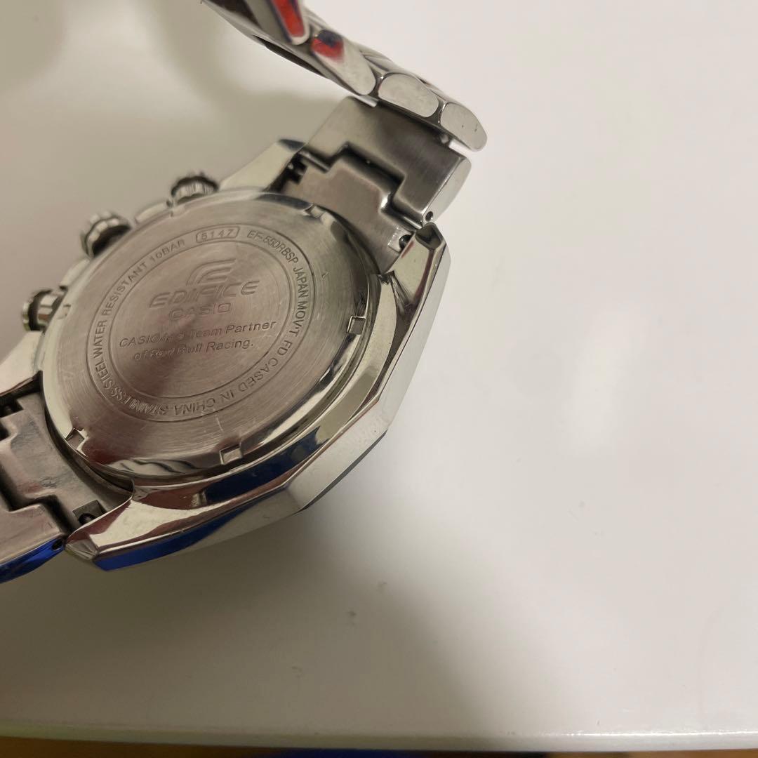 Red Bull Casio Silver and Black Watch Model 5147 with Stainless Steel Band — Japan Import