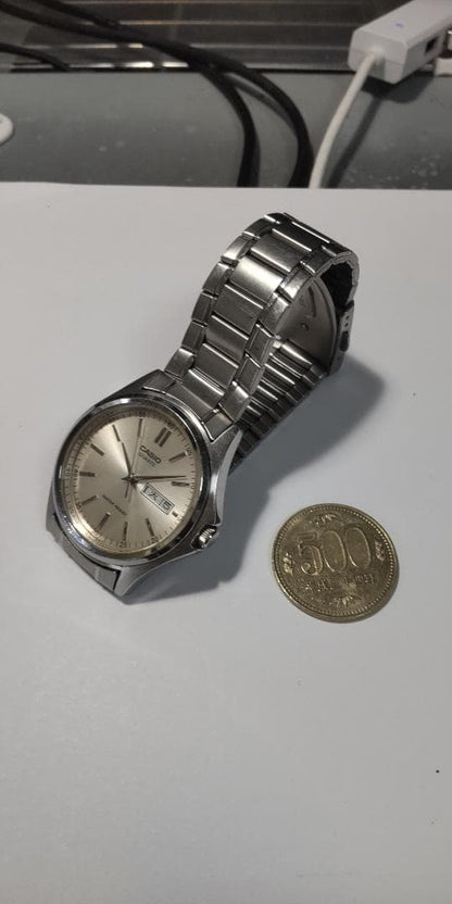 Casio Silver Analog Watch with Date Function