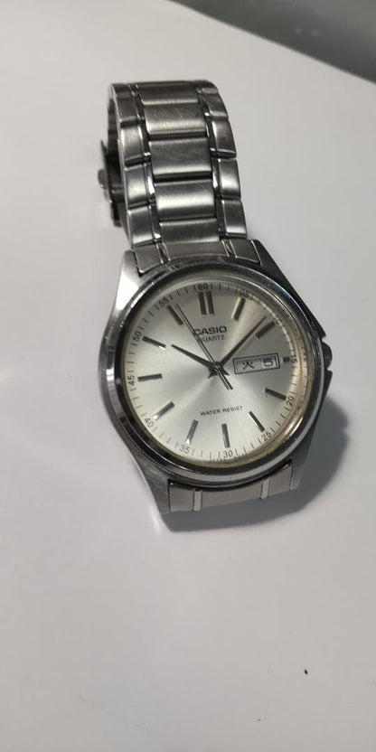 Casio Silver Analog Watch with Date Function