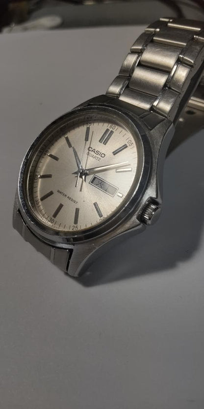 Casio Silver Analog Watch with Date Function