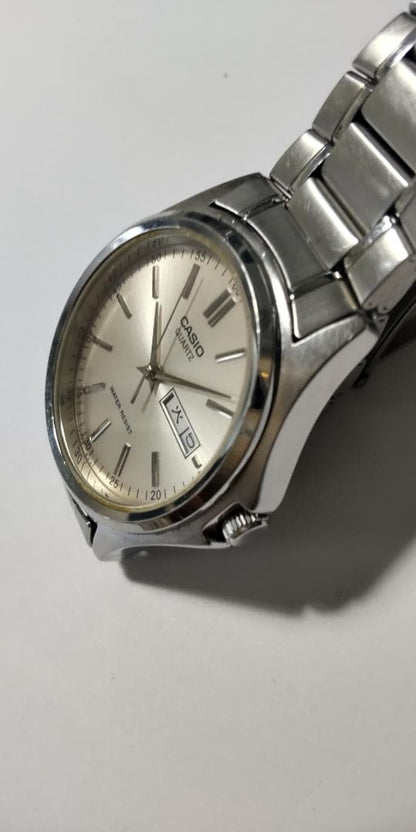 Casio Silver Analog Watch with Date Function