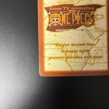 One Piece Monkey D. Luffy C349 Hyper Battle card from 2001 Hyper Battle set in protective sleeve and case