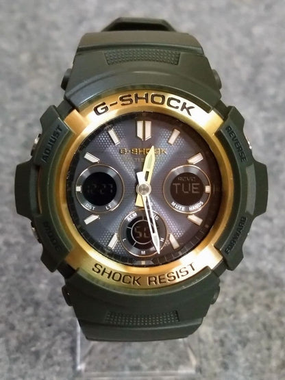 Casio G-Shock Tough Solar AWG-M100A-3AJF Overseas Model Gold and Khaki Watch