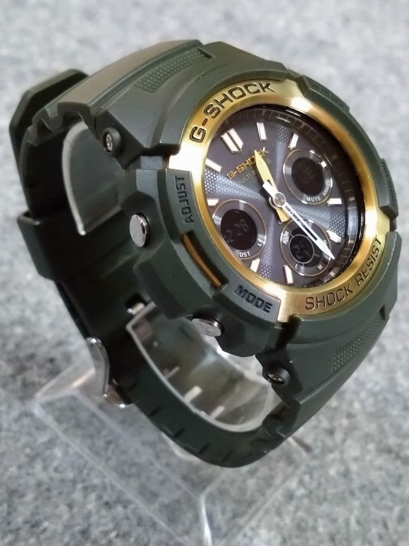Casio G-Shock Tough Solar AWG-M100A-3AJF Overseas Model Gold and Khaki Watch