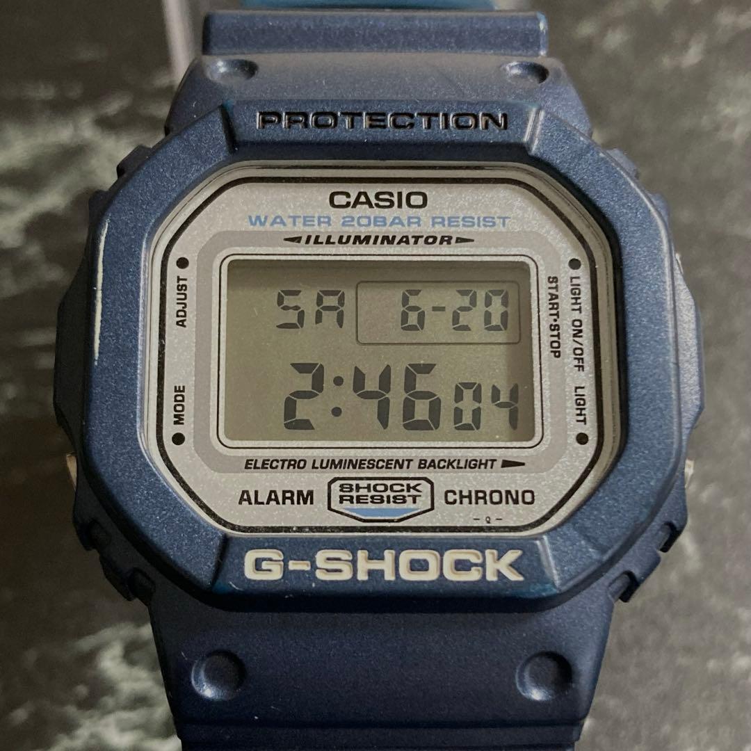 Casio G-Shock DW-5600M Navy Metallic Square Watch 200m Water Resistant Japan Import
