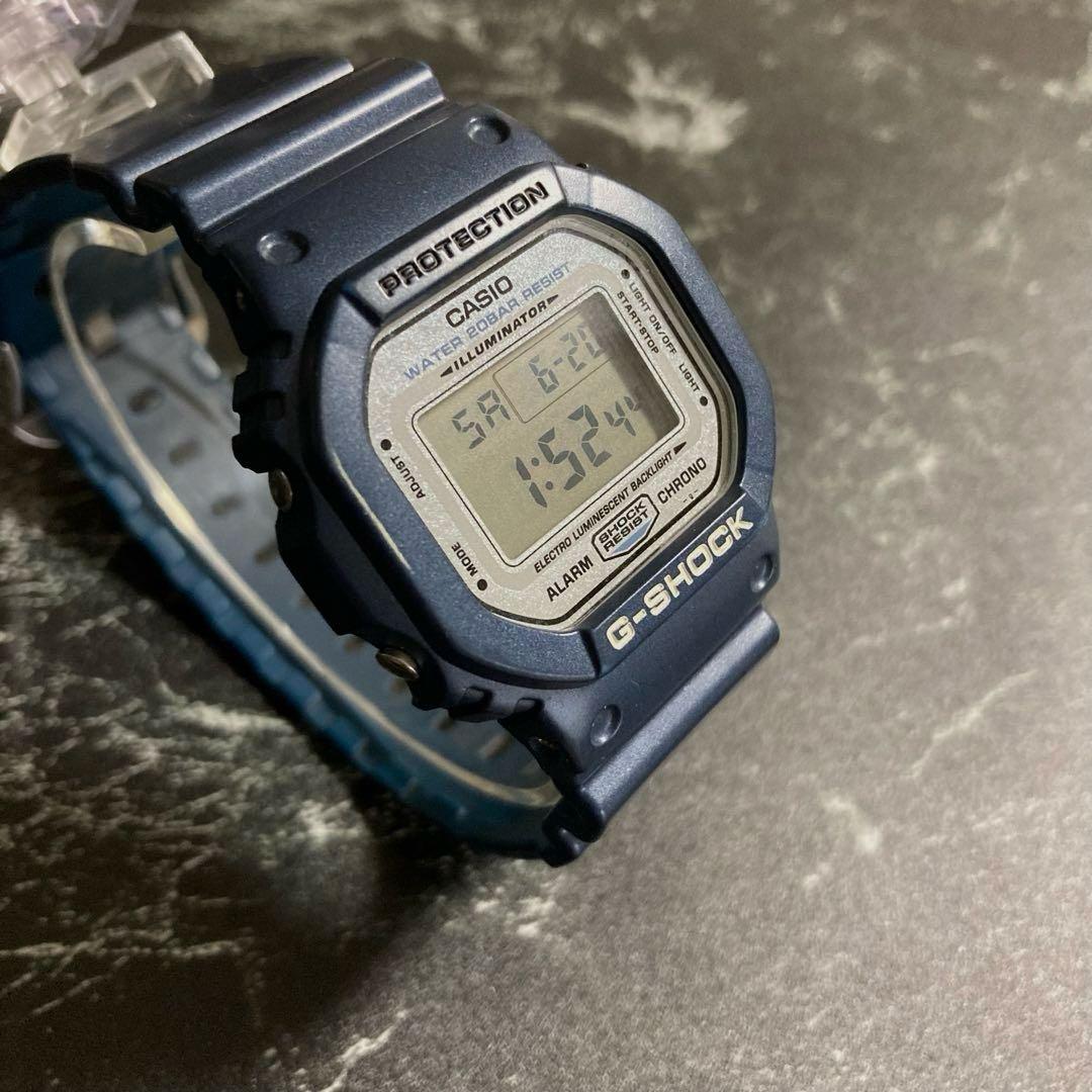 Casio G-Shock DW-5600M Navy Metallic Square Watch 200m Water Resistant Japan Import