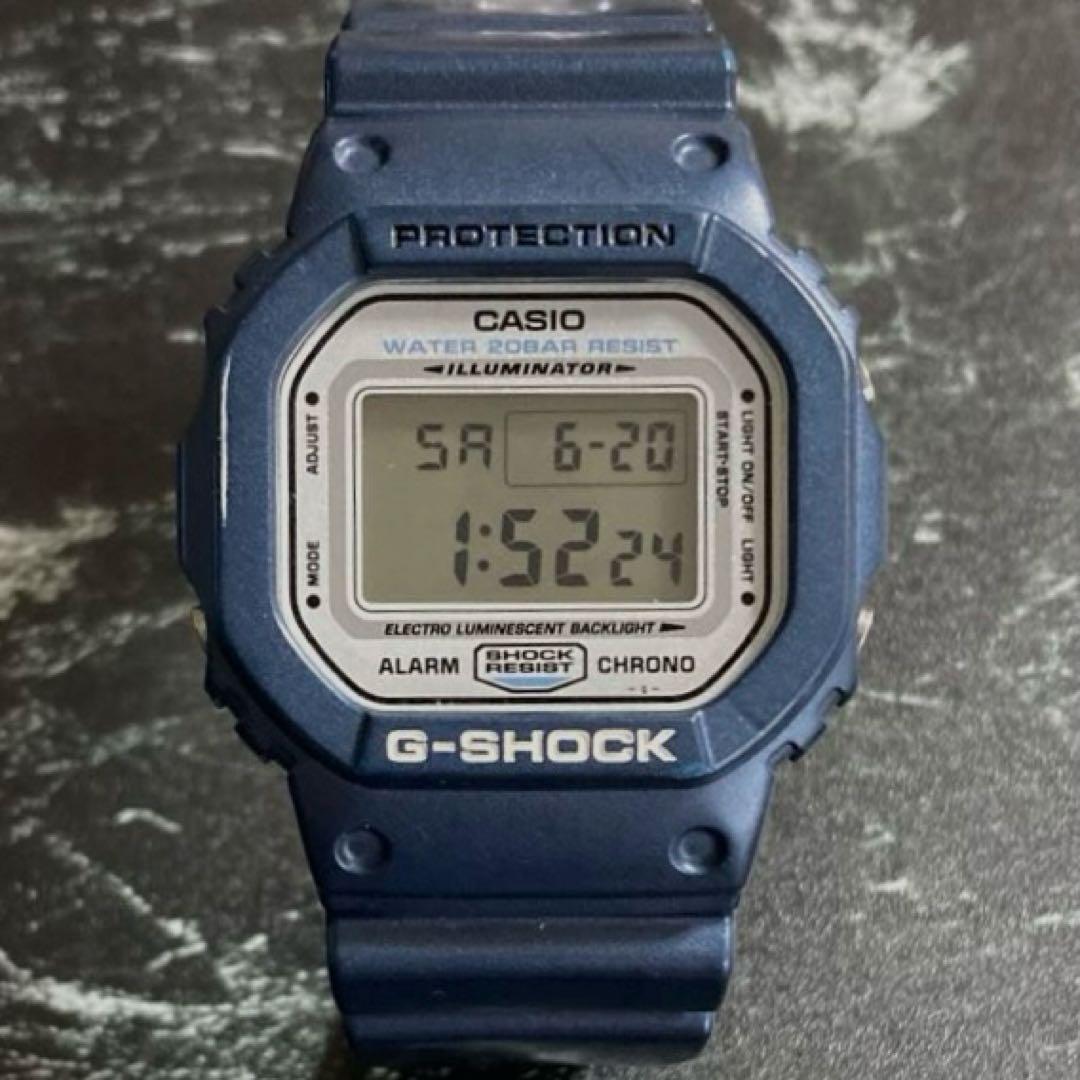 Casio G-Shock DW-5600M Navy Metallic Square Watch 200m Water Resistant Japan Import