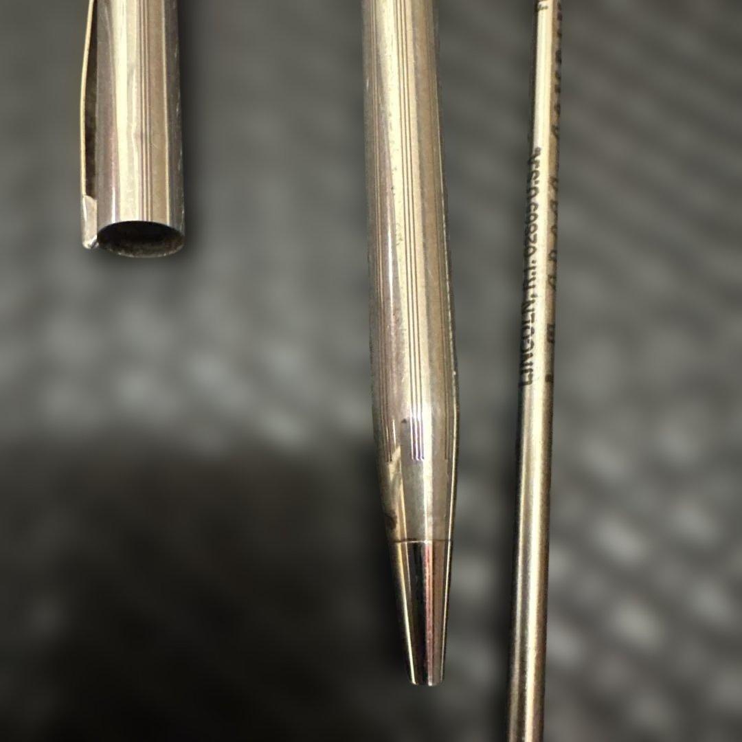 Cross vintage sterling silver ballpoint pen with black ink, used condition, no box or bag