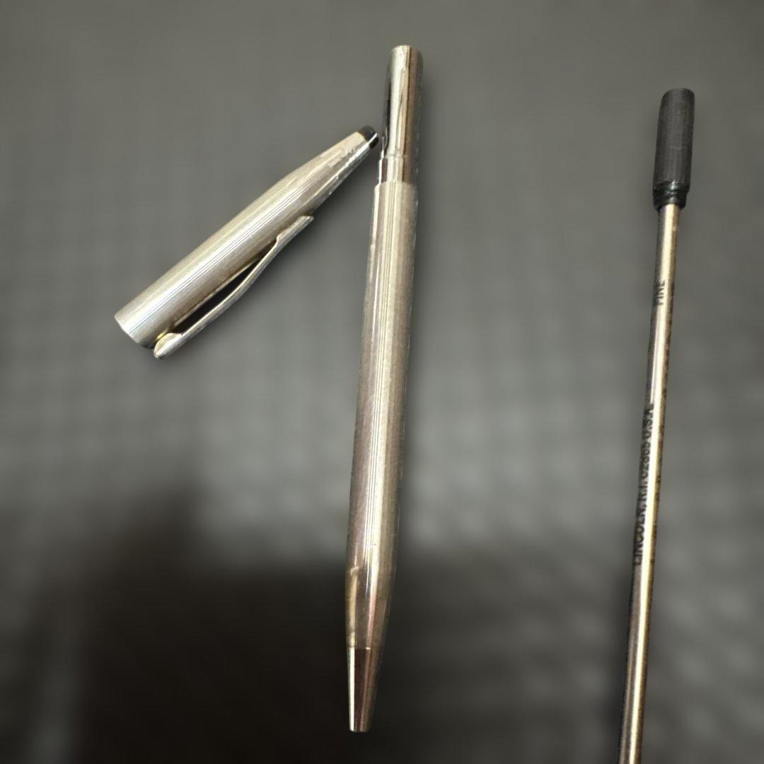 Cross vintage sterling silver ballpoint pen with black ink, used condition, no box or bag