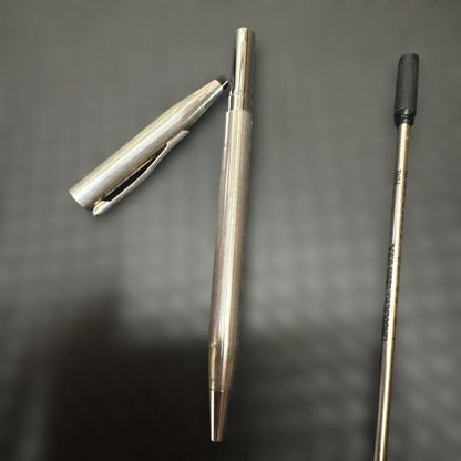 Cross vintage sterling silver ballpoint pen with black ink, used condition, no box or bag