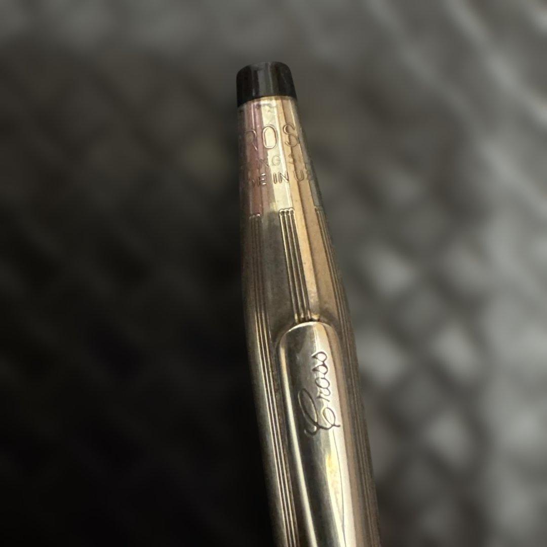 Cross vintage sterling silver ballpoint pen with black ink, used condition, no box or bag