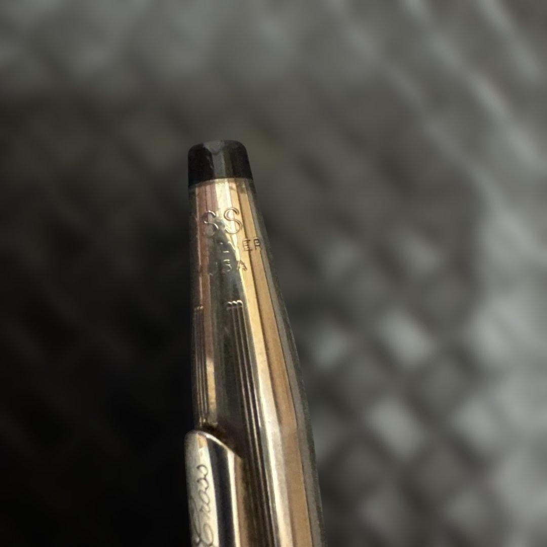 Cross vintage sterling silver ballpoint pen with black ink, used condition, no box or bag