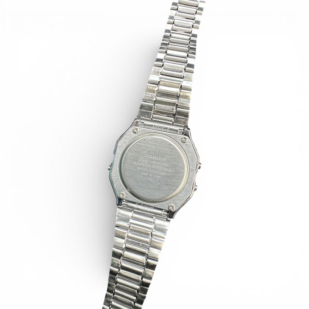 Casio Digital Watch with Stainless Steel Band Waterproof WR Model A163WA-1 — Japan Import
