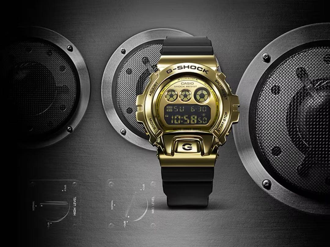 Casio G-Shock GM-6900G-9JF Digital Watch with Gold Metal Bezel and Black Resin Band — Japan Import