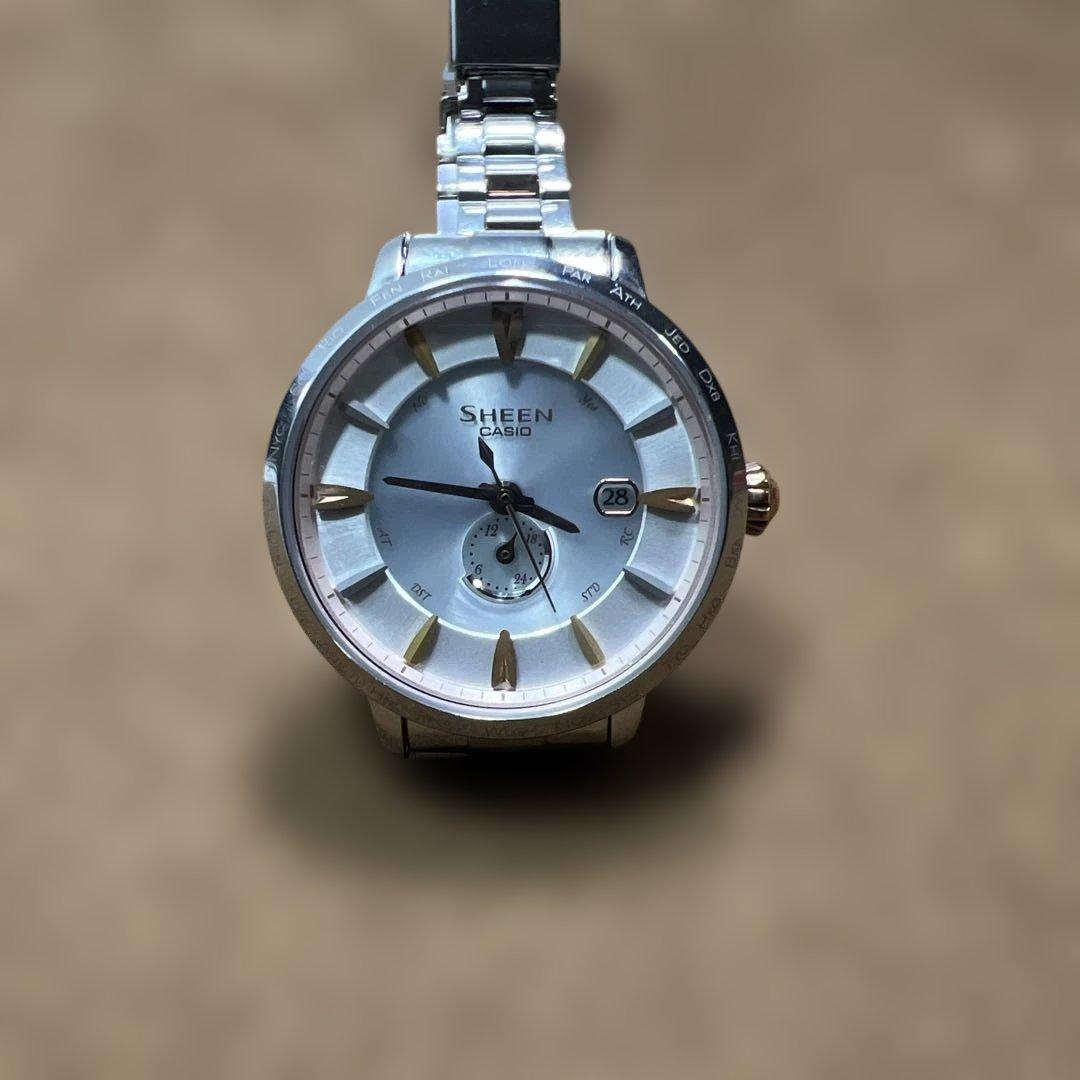 Casio Sheen SHW-1800 Radio Solar Stainless Steel Ladies Watch
