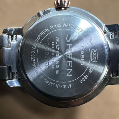 Casio Sheen SHW-1800 Radio Solar Stainless Steel Ladies Watch