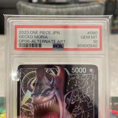 One Piece Outlaw Geckos Moria Leader Parallel trading card graded PSA 10 from Japan import
