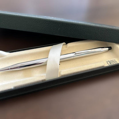 Cross Silver Ballpoint Pen with Custom Case