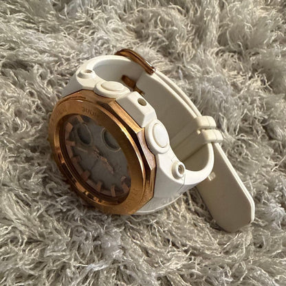 Casio Baby-G Digital Watch White and Gold Resin Band Japanese Model