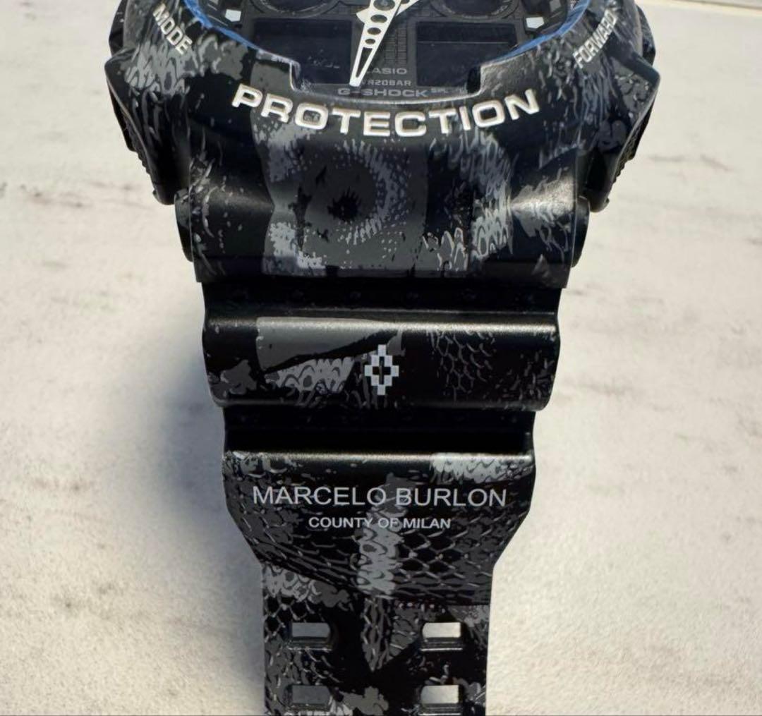 Casio G-Shock Marcelo Burlon Collaboration GA-100MRB-1AJR Watch — Japan Import