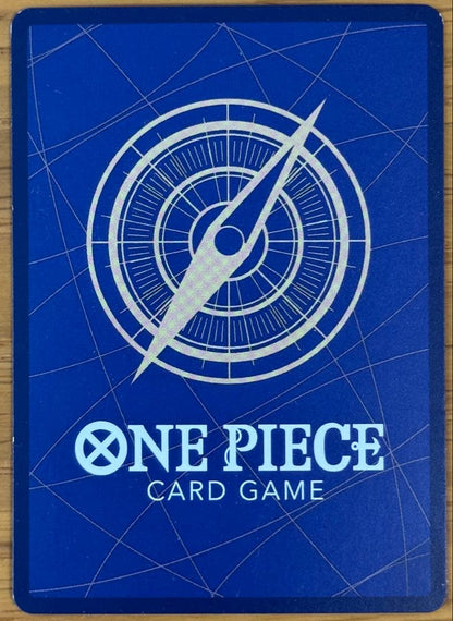 Monkey D. Luffy P-080 promotional One Piece card from MOS BURGER collaboration with light wear and creases