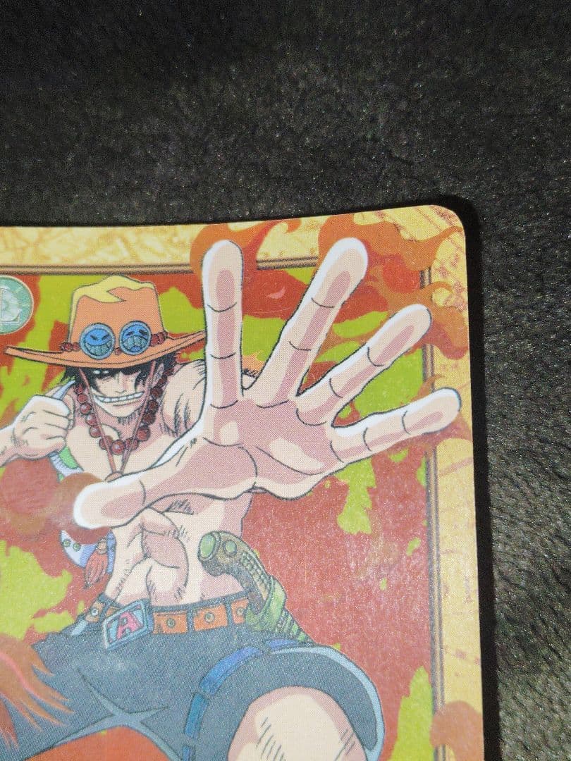 One Piece Carddass Hyper Battle Ace Japanese trading card with visible warping condition