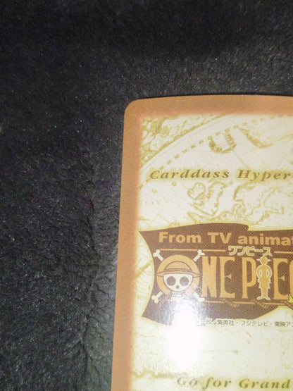 One Piece Carddass Hyper Battle Ace Japanese trading card with visible warping condition