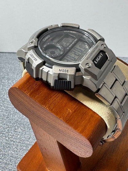 Casio Standard World Map Display Men’s Watch Model AE-1400WHD Metal Band Overseas Version — Japan Import