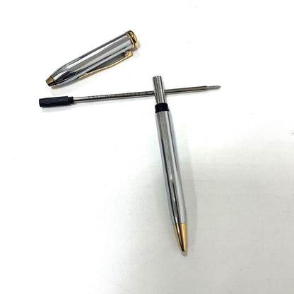 Cross Townsend Medalist Ballpoint Pen Brand Cross Silver Ink Black Classic Deco Style — Japan Import