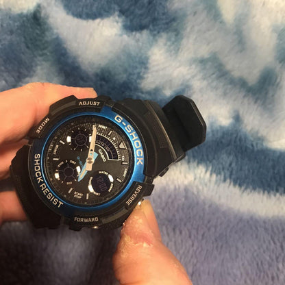 Casio G-Shock AW-591 Watch in Black and Blue Resin Battery Quartz