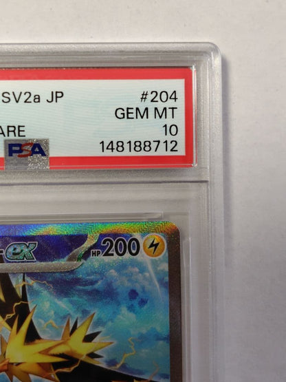 Bandai PSA10 Thunder ex SAR Pokemon Card 151 single graded card Japan import in protective sleeve