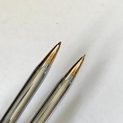 Cross Townsend Old Model Mechanical Pencil and Ballpoint Pen Silver Gold Leather Case Japan Import