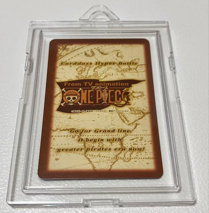One Piece Hyper Battle Luffy Pirate Crew Adventure Set S-W1 collectible card in protective plastic case