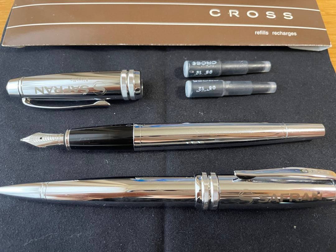 Cross Safran Logo Writing Set with Fountain Pen and Ballpoint Pen — Japan Import