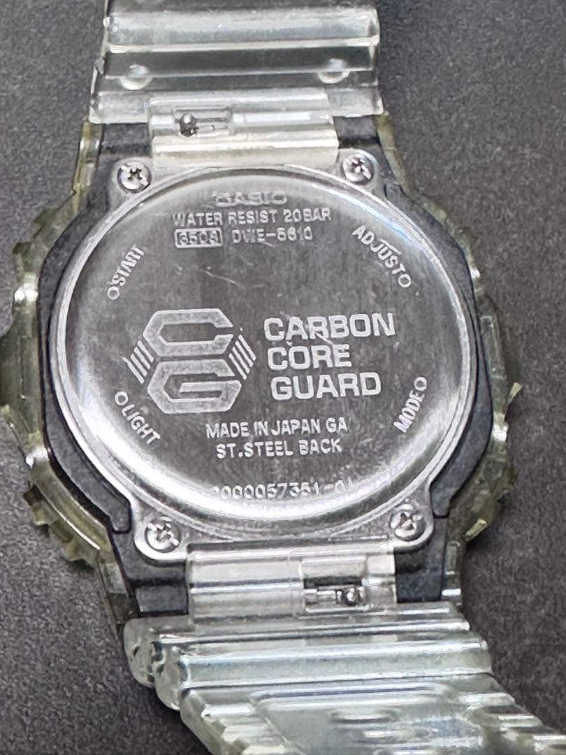 Casio G-Shock Clear Skeleton DWE-5610 with Carbon Core Guard Structure and 20 Bar Water Resistance — Japan Import