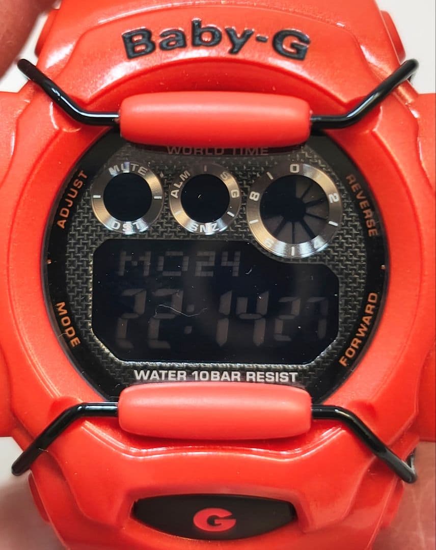 Casio Baby-G Digital Watch BG-1006SA Orange Battery Replaced