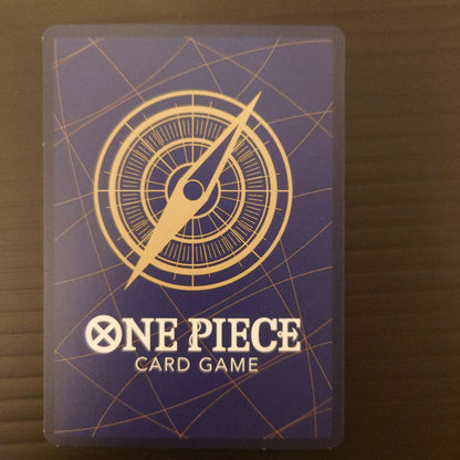 One Piece Riot Louma P-072 promo card from Japan wrapped in protective sleeves and cardboard packaging