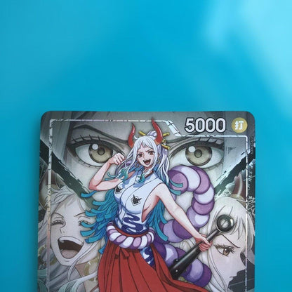 One Piece Yamato Leader Parallel OP16-079 Battle of Destiny trading card in sleeve