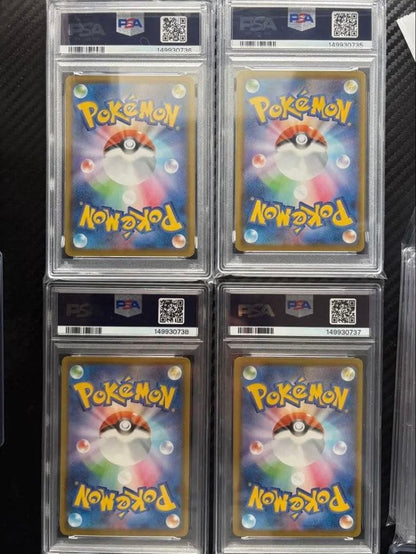 Four Pokemon Pikachu V-Union cards graded PSA 10 from the 25th Anniversary Collection, Japanese import