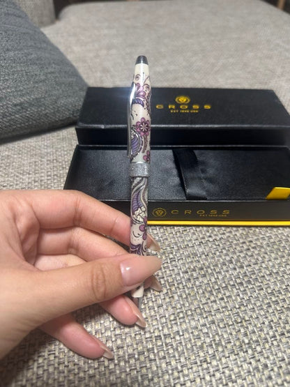 CROSS Paisley Pattern Glitter Purple Ballpoint Pen