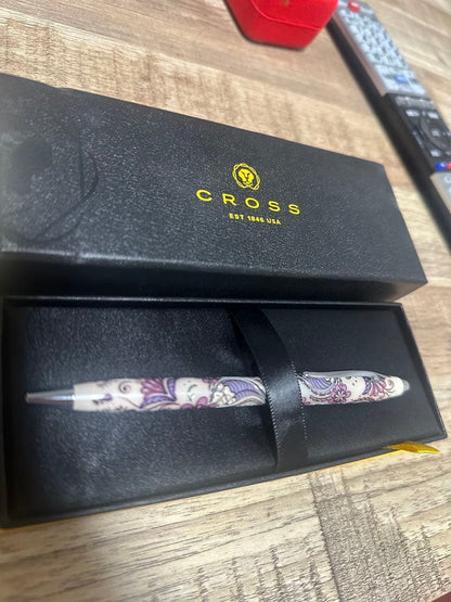 CROSS Paisley Pattern Glitter Purple Ballpoint Pen