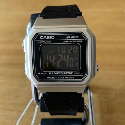 Casio Men's W-217HM-7B Watch with Silver Case and Black Band