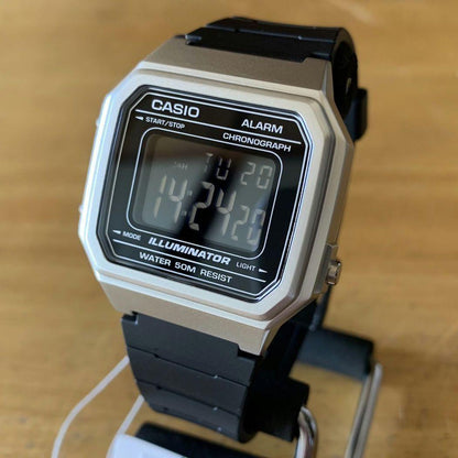 Casio Men's W-217HM-7B Watch with Silver Case and Black Band