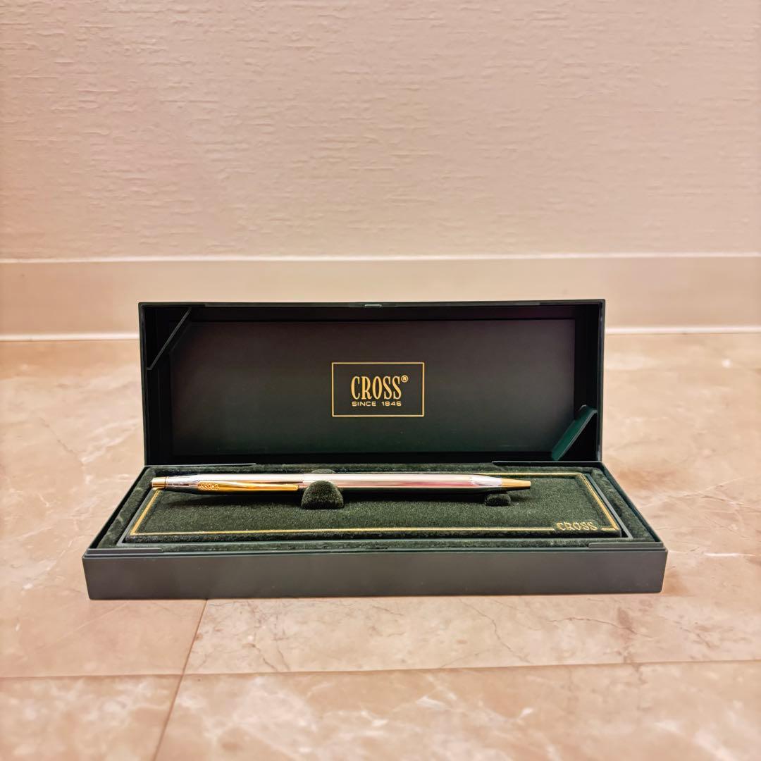 Cross ballpoint pen with silver and gold combination color and a dedicated case