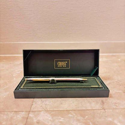 Cross ballpoint pen with silver and gold combination color and a dedicated case