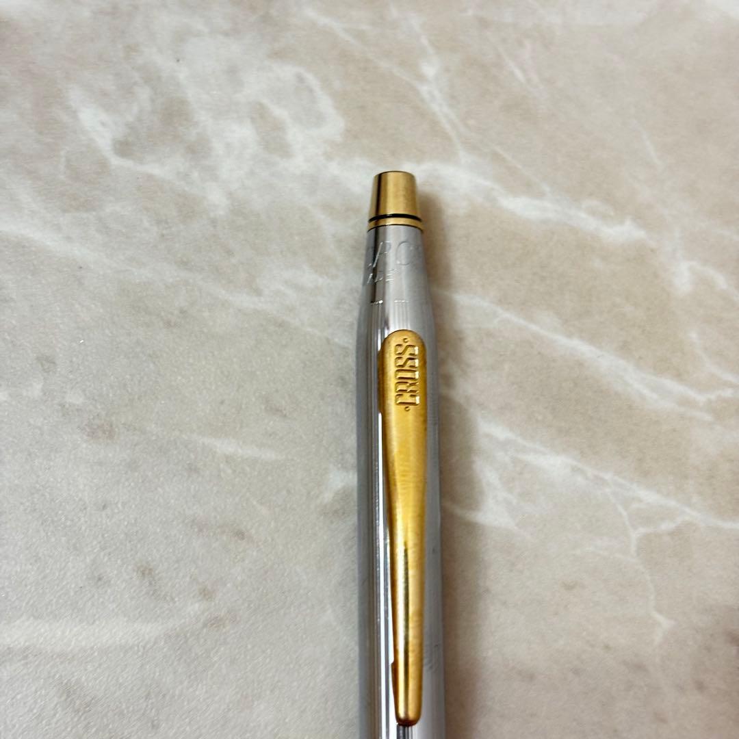 Cross ballpoint pen with silver and gold combination color and a dedicated case