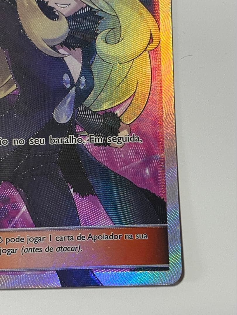 Cynthia Pokémon Card Pointer Shirona SR Portuguese version model 148/156 showing Cynthia pointing