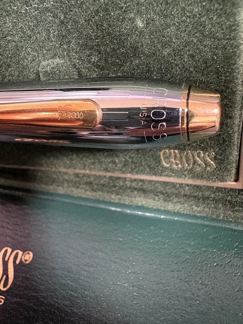 Cross Townsend Pen Ink Set Old Logo Gold Nib Fountain Pen with Ink Bottle and Box — Japan Import