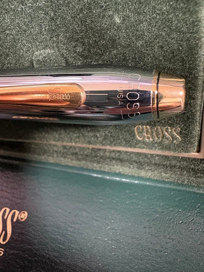 Cross Townsend Pen Ink Set Old Logo Gold Nib Fountain Pen with Ink Bottle and Box — Japan Import